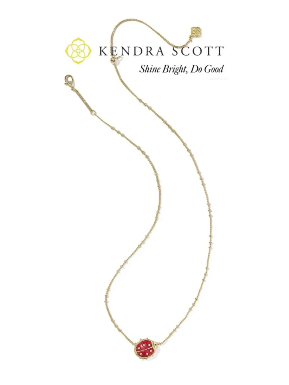 NWT Kendra Scott x Ladybug Gold Short Pendant Necklace - Picture 2 of 2